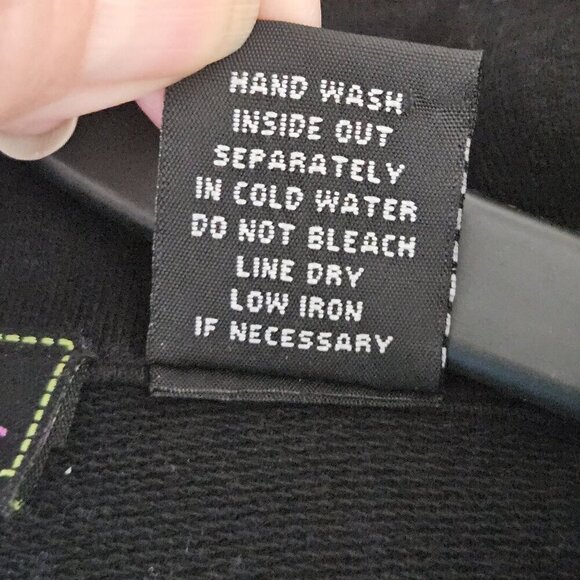 Onque Casuals Size XL Black Jacket Colorful Embroidery Knit Blazer Artsy Boho - Picture 9 of 10